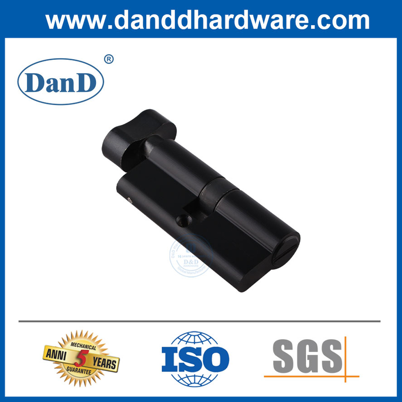 Các loại xi lanh khóa cửa phòng tắm tốt nhất màu đen mờ cho Euro-DDLC007-70mm-MB