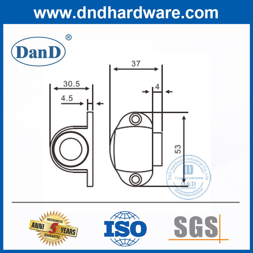 Chặn cửa nội thất hiện đại Chặn sàn bằng hợp kim kẽm cho cửa gỗ-DDDS031