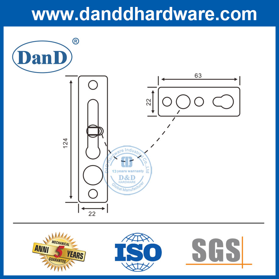 Nhà cung cấp chuỗi cửa Khóa cửa chuỗi bằng thép không gỉ Satin cho cửa ra vào-DDG004