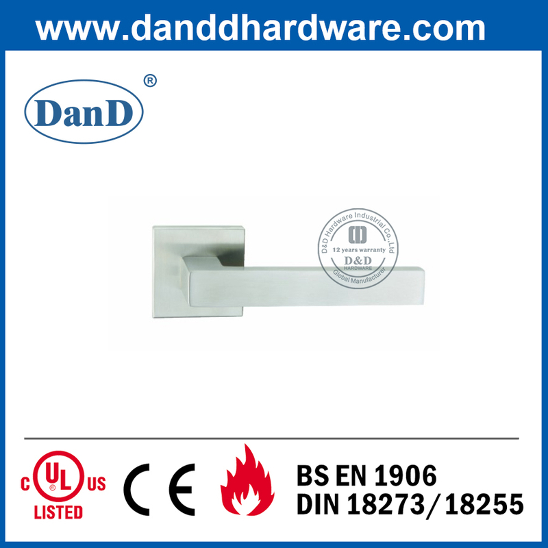 Tay nắm cửa ngoài hình hoa hồng vuông bằng thép không gỉ 304 cho cửa phòng ngủ-DDTH019