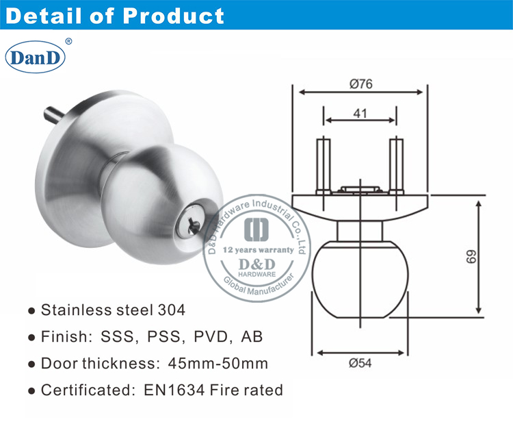 Phần cứng tay nắm cửa đôi Trim-D và D
