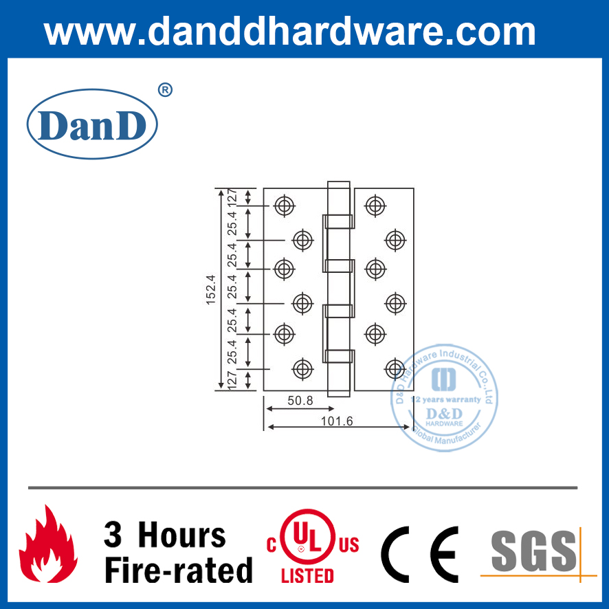 Bản lề mông chịu lực không gỉ 201 cho cửa ngoài- DDSS009