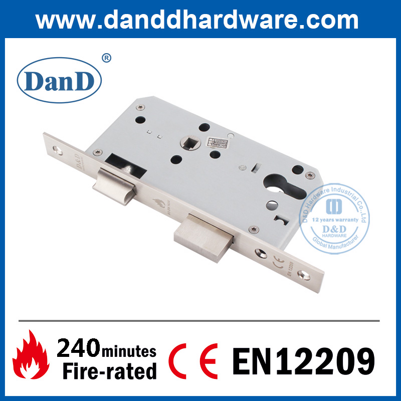 BS EN12209 Khóa cửa mộng bằng thép không gỉ 304 Euro chống cháy-DDML009 