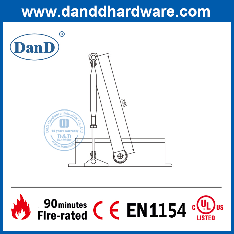 CE EN1154 Cửa đóng cửa chữa cháy hạng nặng tự động trên cao-DDDC018