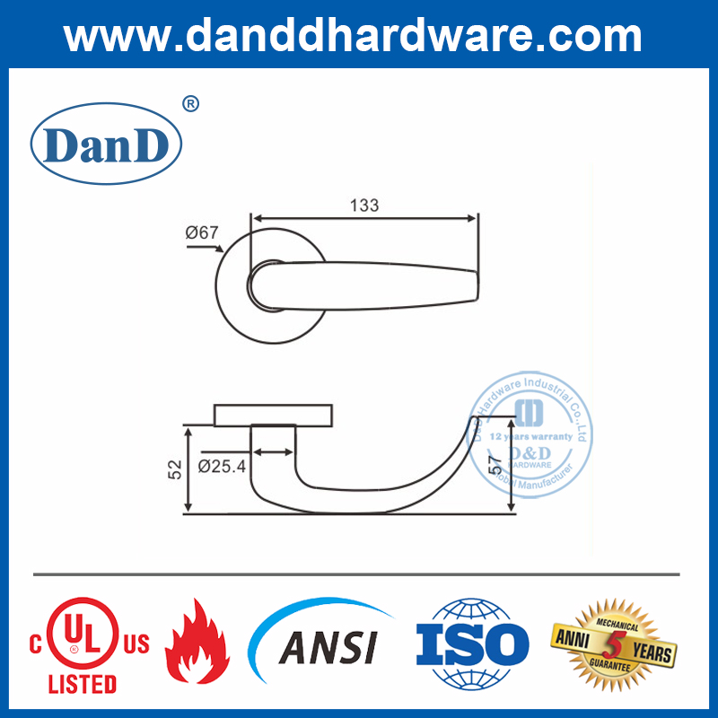 Tay cầm đòn bẩy hạng nặng bằng thép không gỉ 316 an ninh-DDAH004