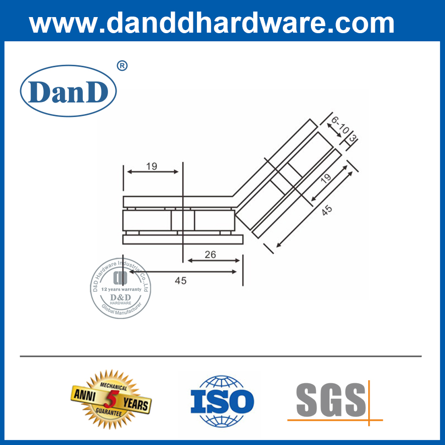 Bảng giữ kính inox hiện đại Clip-DDGC004