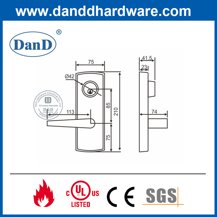 Viền đòn bẩy Escutcheon bằng thép không gỉ 304 cho cửa kim loại chống cháy-DDPD018