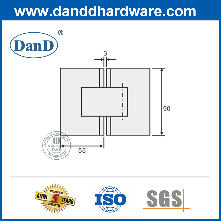 Bản lề cửa tắm kính chịu lực SUS304 cho cửa phòng tắm-DDGH003