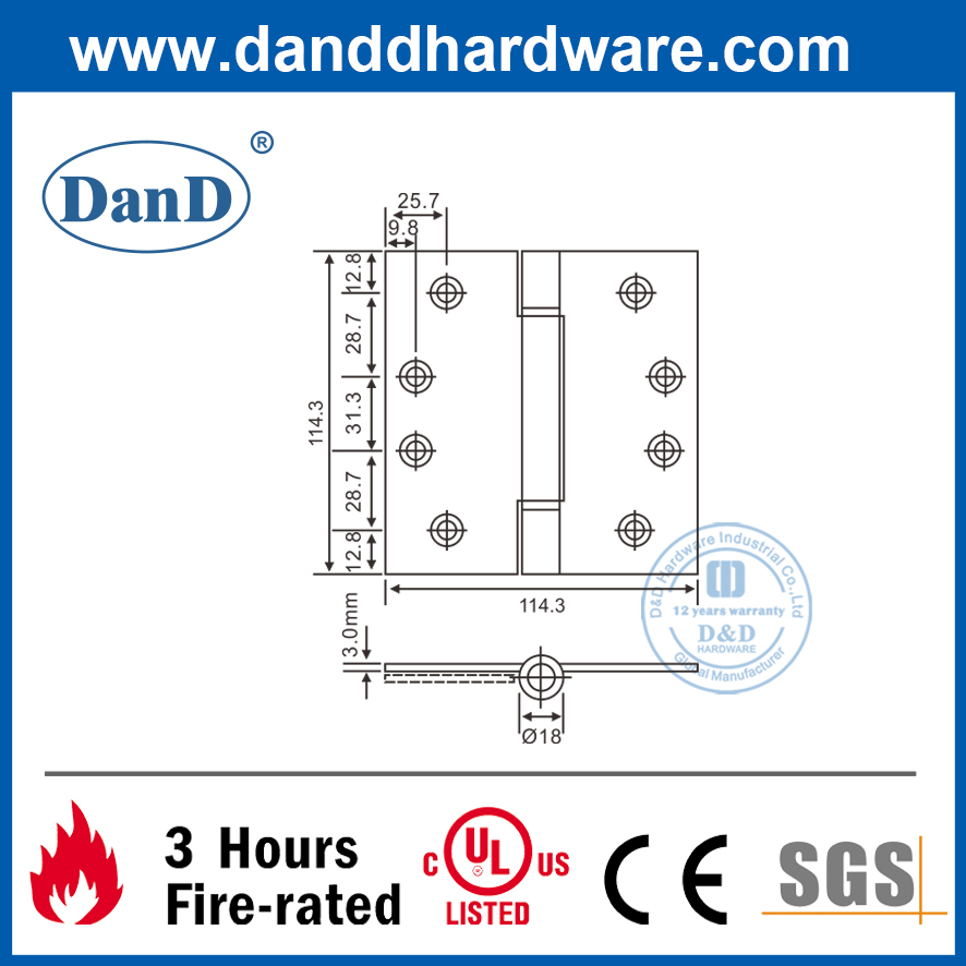 Bản lề lò xo có thể điều chỉnh độ căng bằng bạc SUS304 cho cửa gỗ-DDSS033