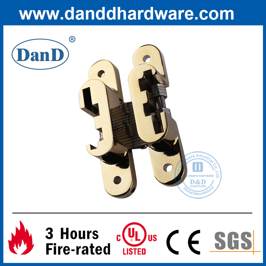 Bản lề ẩn bằng đồng thau được đánh bóng bằng hợp kim kẽm cho cửa bên trong-DDCH007