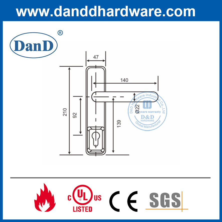 Cần gạt thoát hiểm cửa khẩn cấp bằng thép không gỉ 304 Trim-DDPD015
