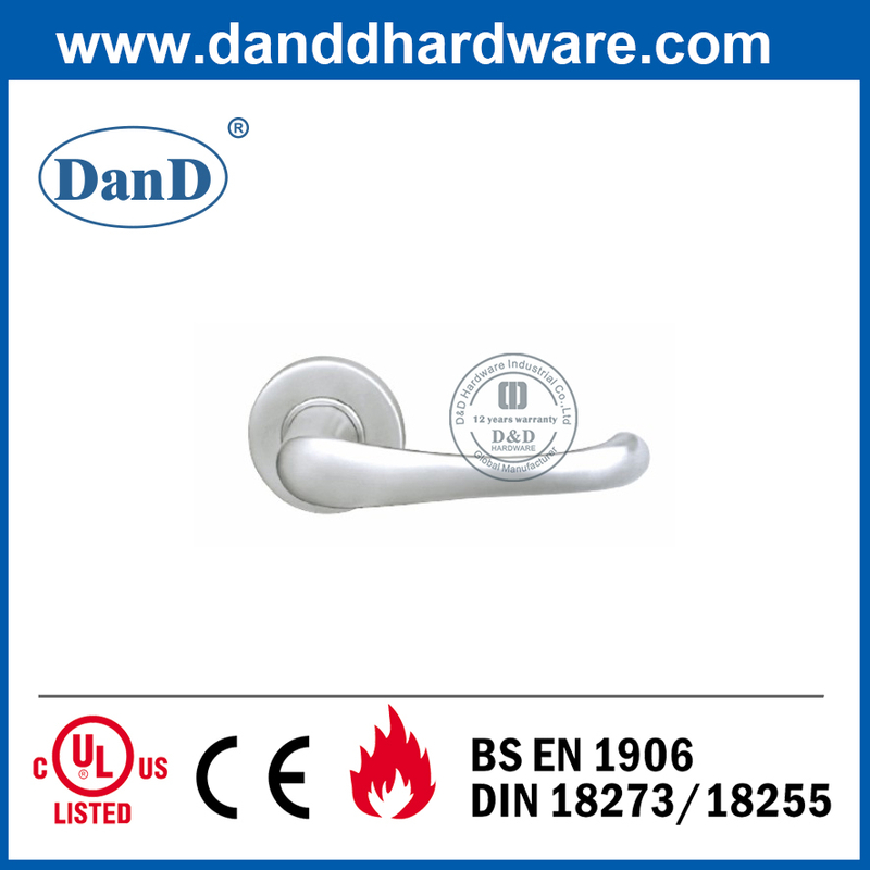 Tay nắm đòn bẩy bằng thép không gỉ 304 màu bạc cho cửa gỗ-DDSH005