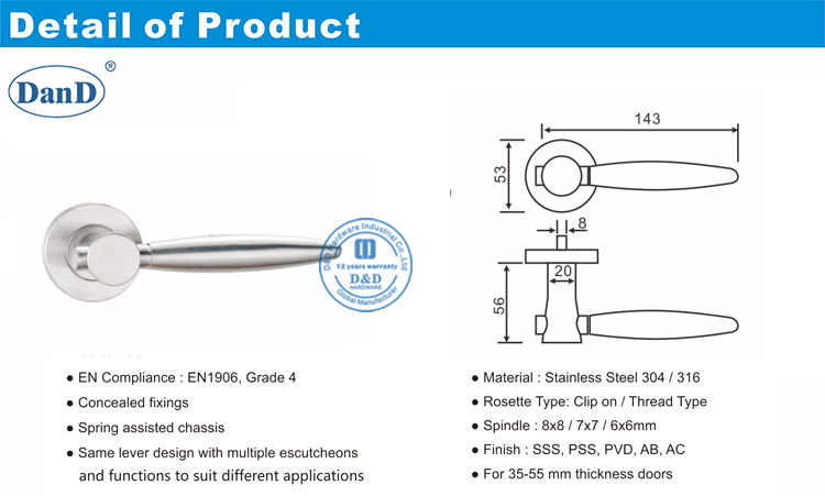 Tay Nắm Cửa Đ&ograve;n Bẩy Ngoại Thất-D v&agrave; Phần Cứng D