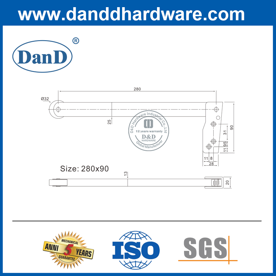 Bộ điều phối cửa đa năng SUS304 cho cửa thép đôi- DDDR002-A