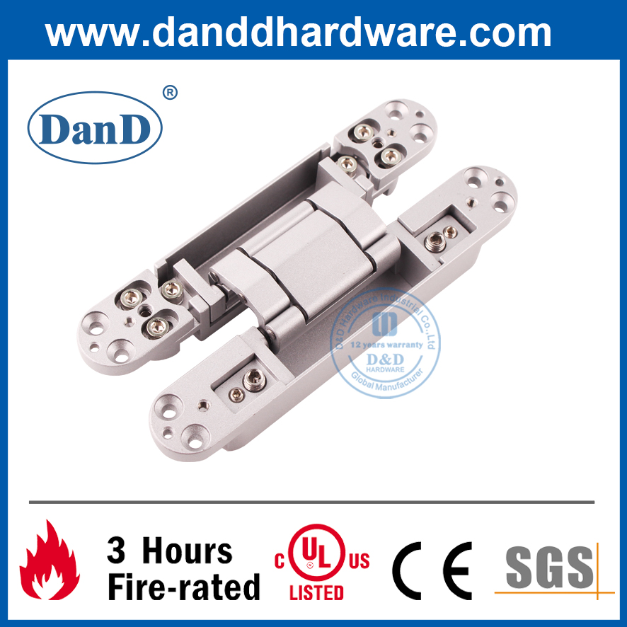 Bản lề cửa giấu 3D bằng hợp kim kẽm màu bạc cho cửa nặng-DDCH008-G80
