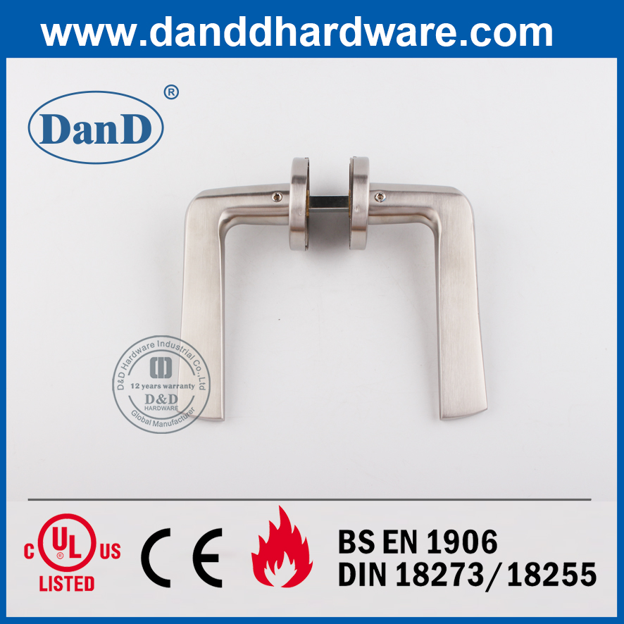 Tay nắm đòn bẩy cửa trước đôi SS304 hiện đại trên hình tròn Rose-DDSH022