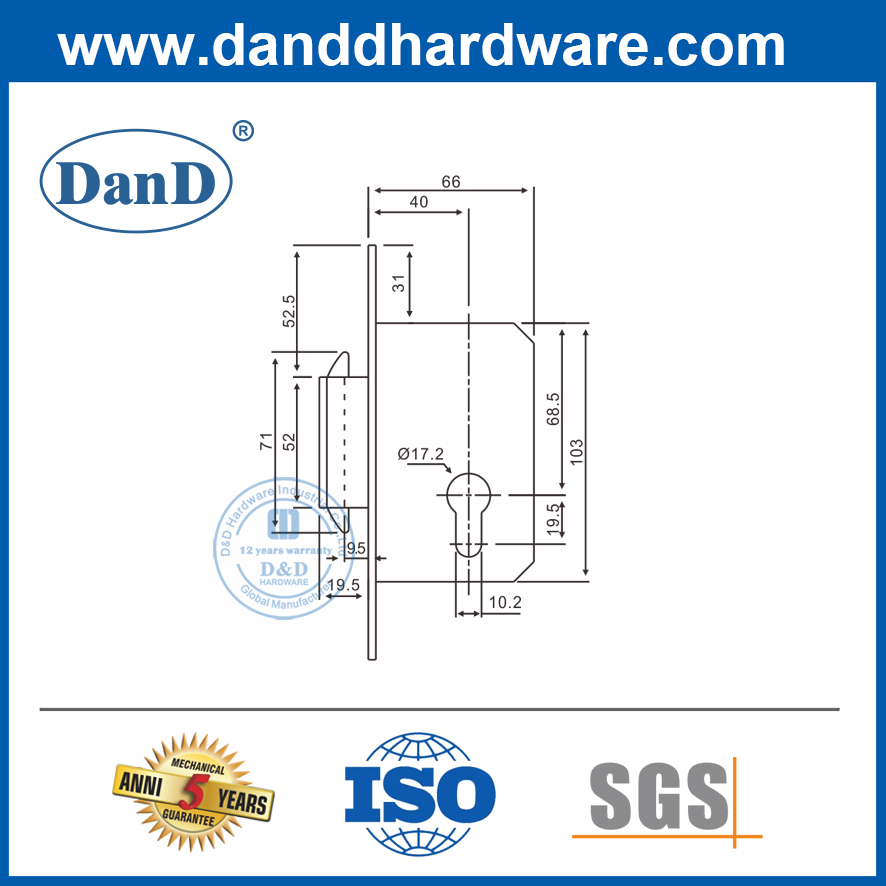 Khóa móc đôi cửa trượt SUS304 cho chung cư-DDML031-B