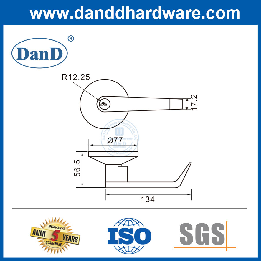 Thanh chống hoảng loạn tiêu chuẩn bằng thép không gỉ Trim Hợp kim kẽm Đòn bẩy bên ngoài Trim-DDPD012