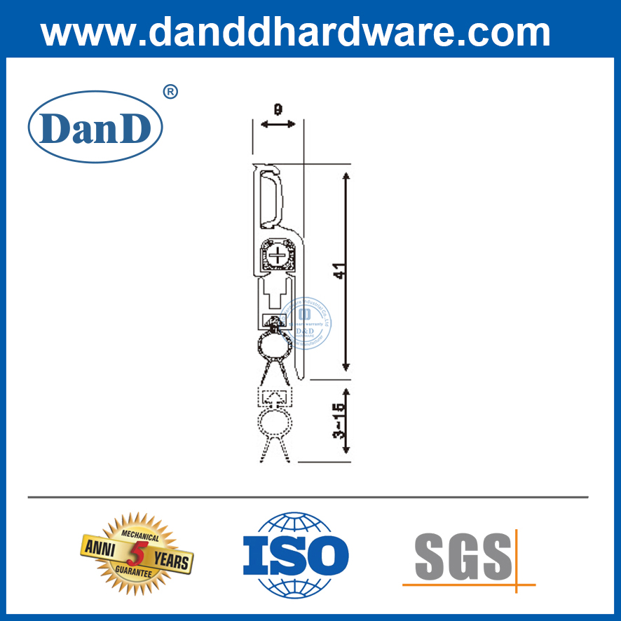 Gioăng cửa Nhôm Tự Động Thả Cửa Đáy Seal Có Thể Điều Chỉnh Cửa Thả Seal-DDBS003