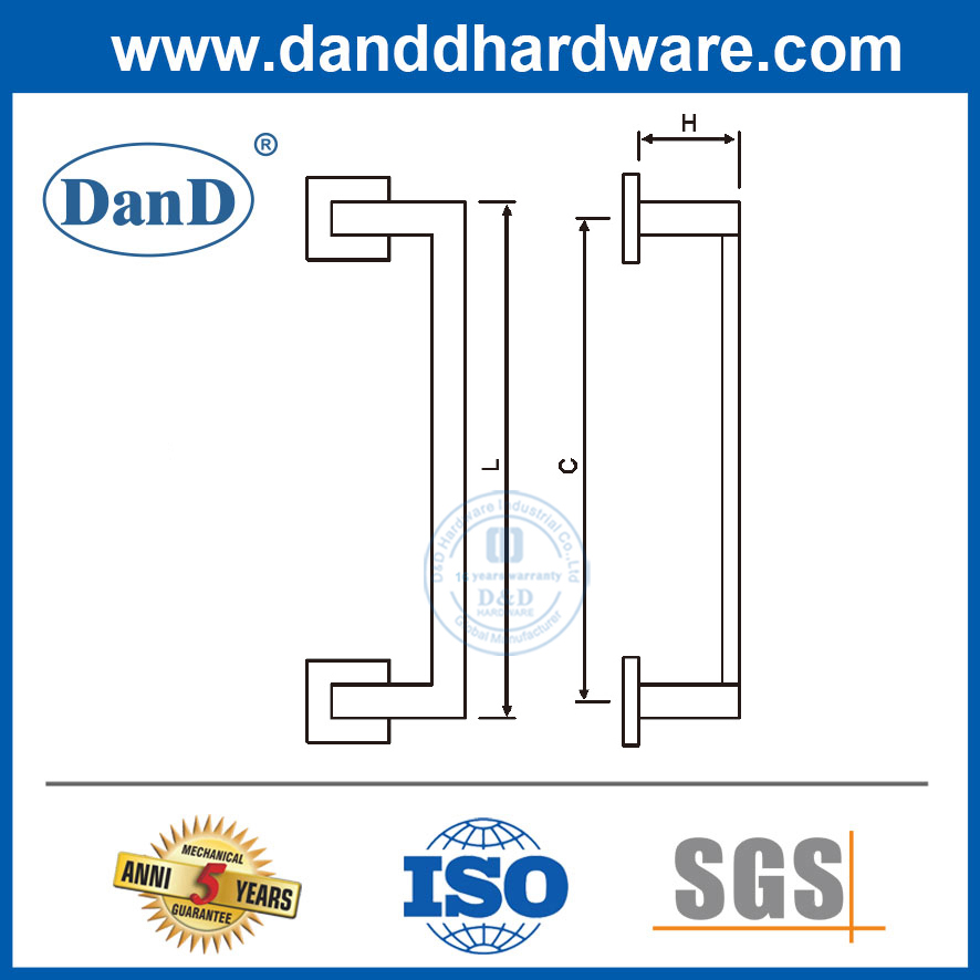 Tay nắm cửa kính đa năng Tay nắm cửa kính đôi bằng thép không gỉ cho Asia-DDPH036