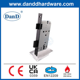 Khóa cửa an ninh lỗ mộng CE màu đen Thân khóa bằng thép không gỉ cho cửa chống cháy-DDML009-5572