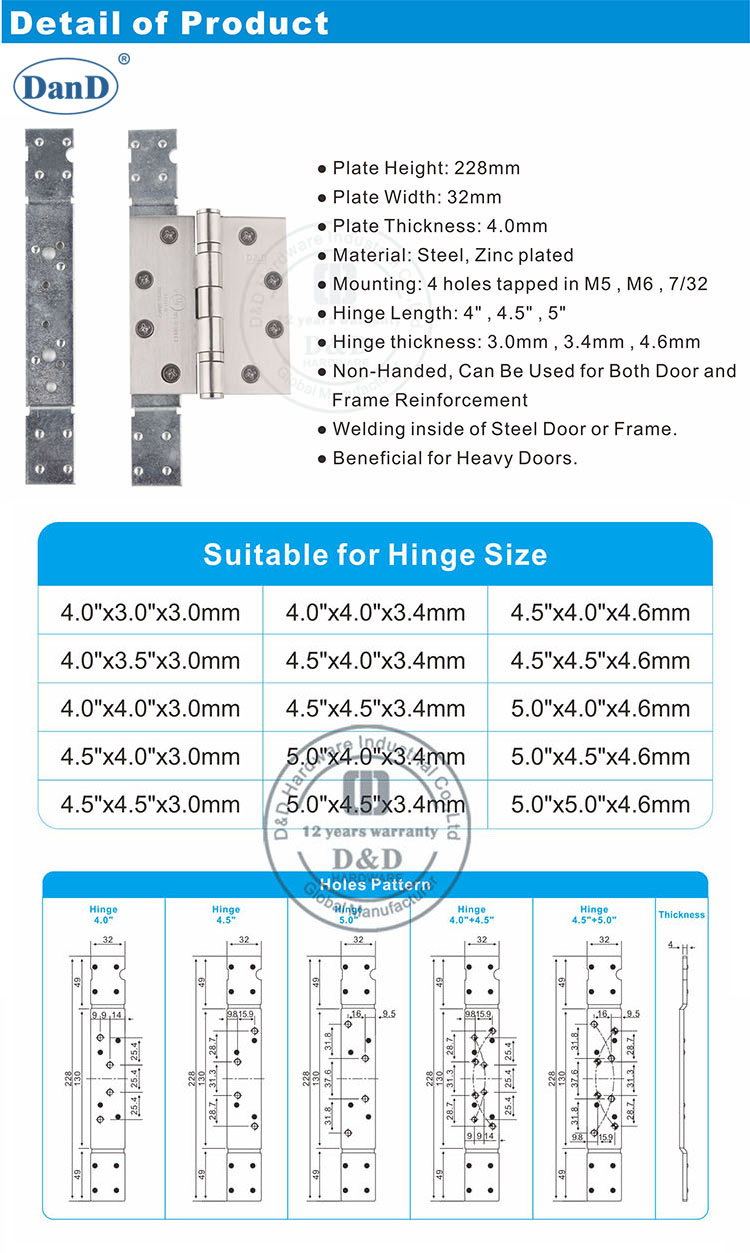Phần cứng gia cố bản lề-D v&agrave; D
