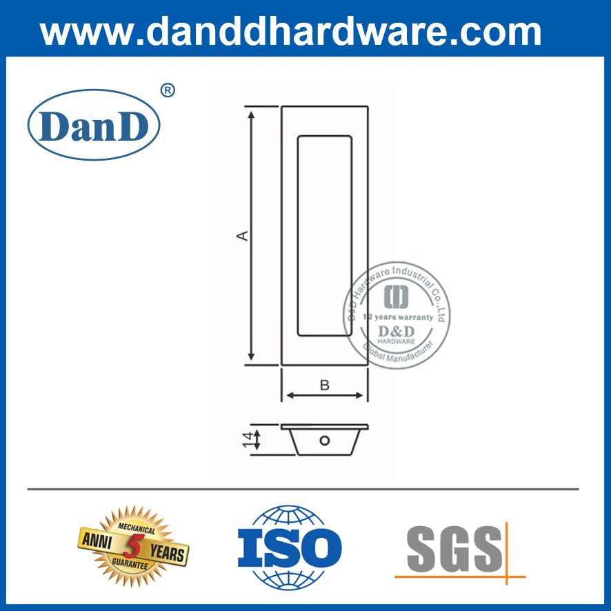 Kéo âm chìm bằng thép không gỉ loại vuông-DDFH009-B