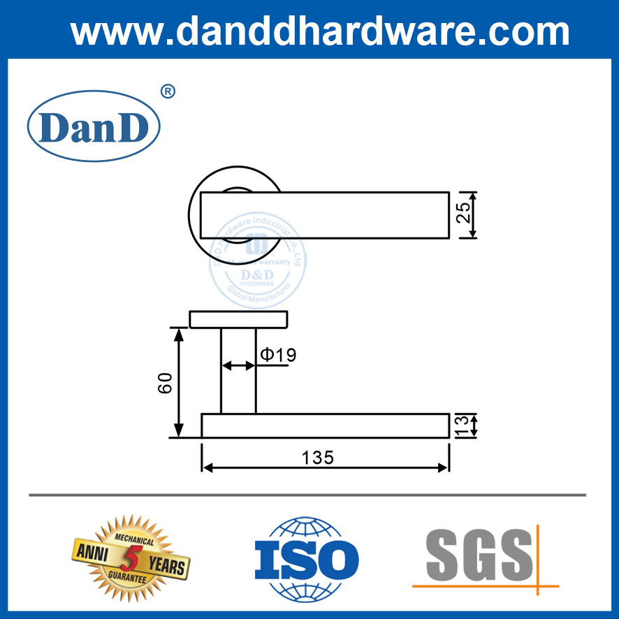 Tay nắm cửa bên trong Tay nắm cửa thương mại Tay nắm cửa thép không gỉ Exterior-DDTH039