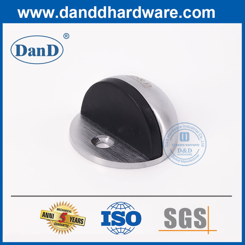 Hợp kim kẽm Satin Chrome Chặn cửa bên trong Nút chặn cửa độc đáo-DDDS004