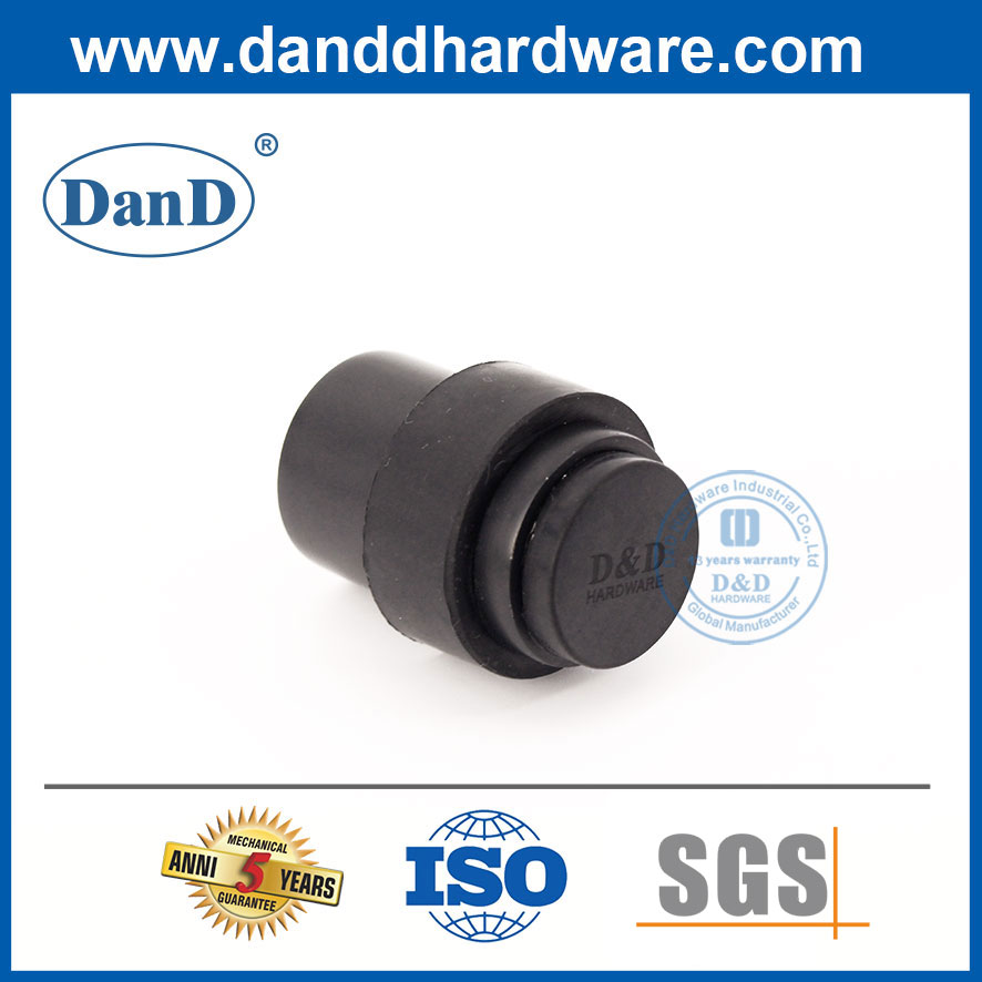 Nút chặn cửa màu đen mờ bằng hợp kim kẽm / thép không gỉ trong cửa-DDDS009
