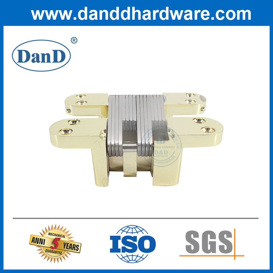 Bản lề cửa vô hình ẩn bằng thép không gỉ 180 độ được đánh bóng bằng vàng-DDCH007