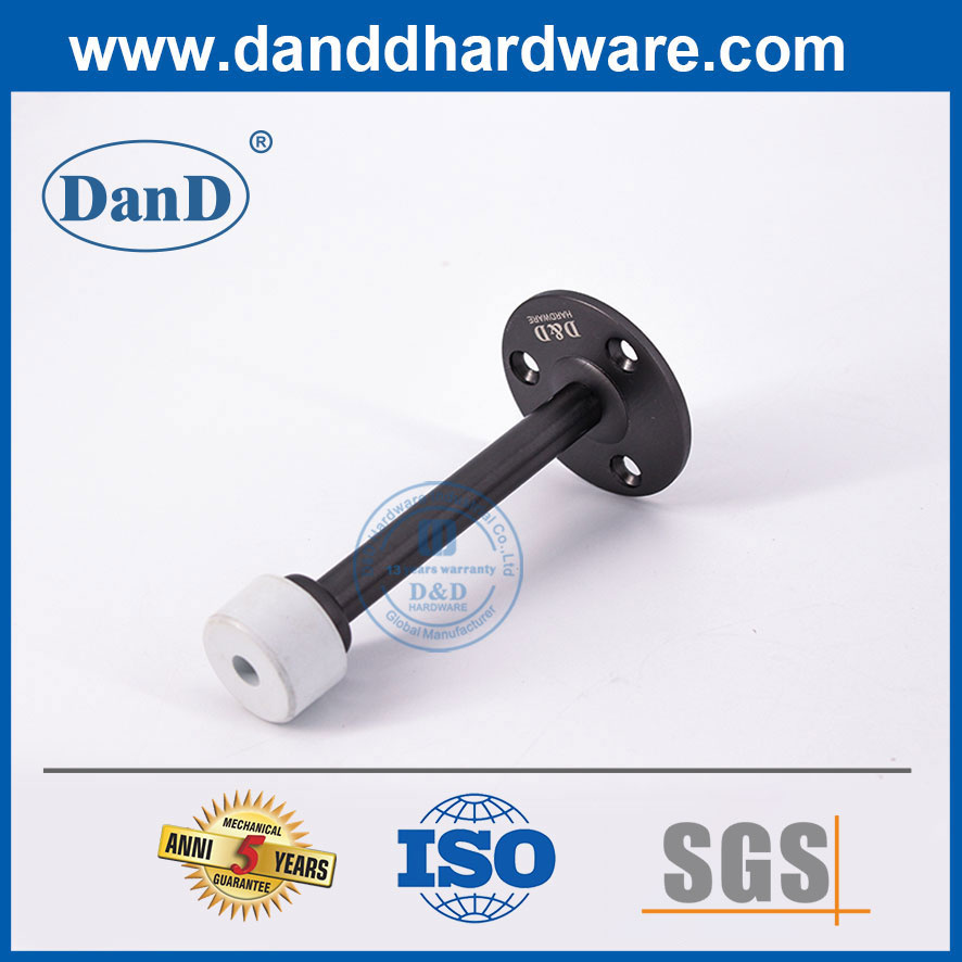 Chặn cửa bên trong bằng thép không gỉ Chặn cửa kim loại màu đen để bảo mật-DDDS018