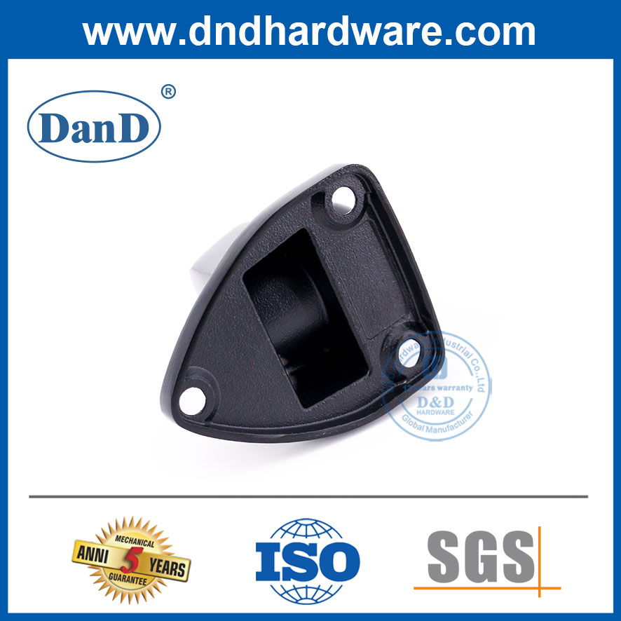 Chặn cửa màu đen Cao su Thép không gỉ Hợp kim kẽm Chặn cửa và giá đỡ-DDDS029-B