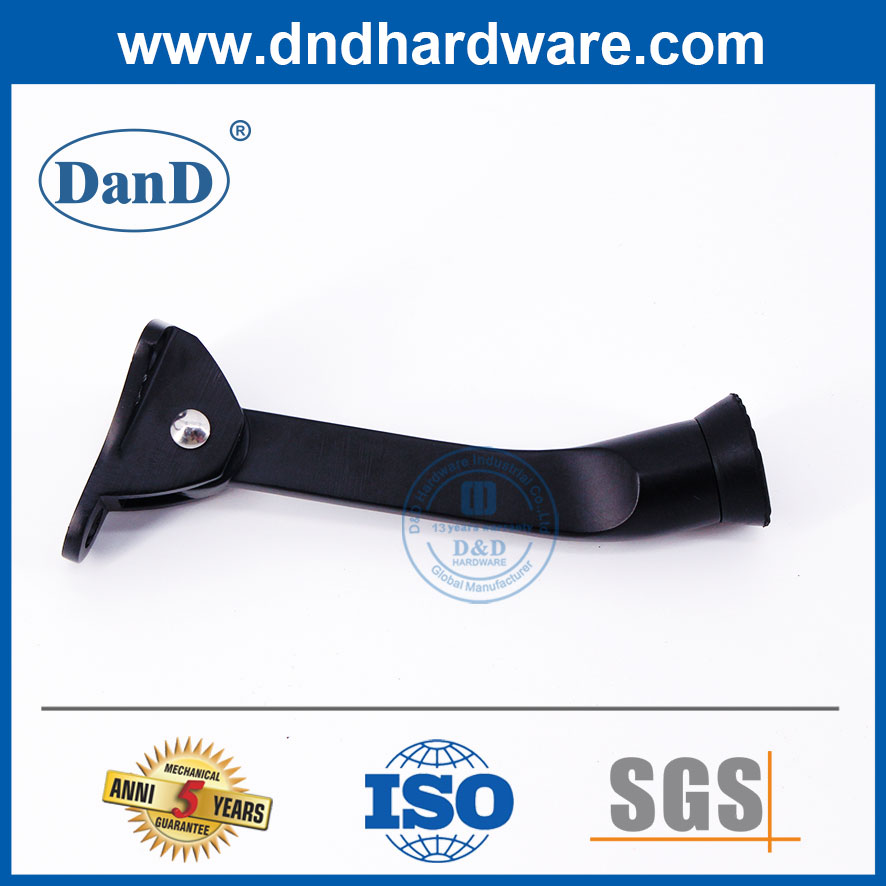 Chặn cửa bên ngoài Nút chặn cửa thương mại hợp kim kẽm màu đen Matt-DDDS022