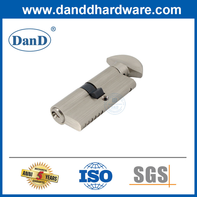 Bộ lỗ mộng lõi đồng thau Euro Bộ xi lanh khóa cửa pin với Thumbturn-DDLC005
