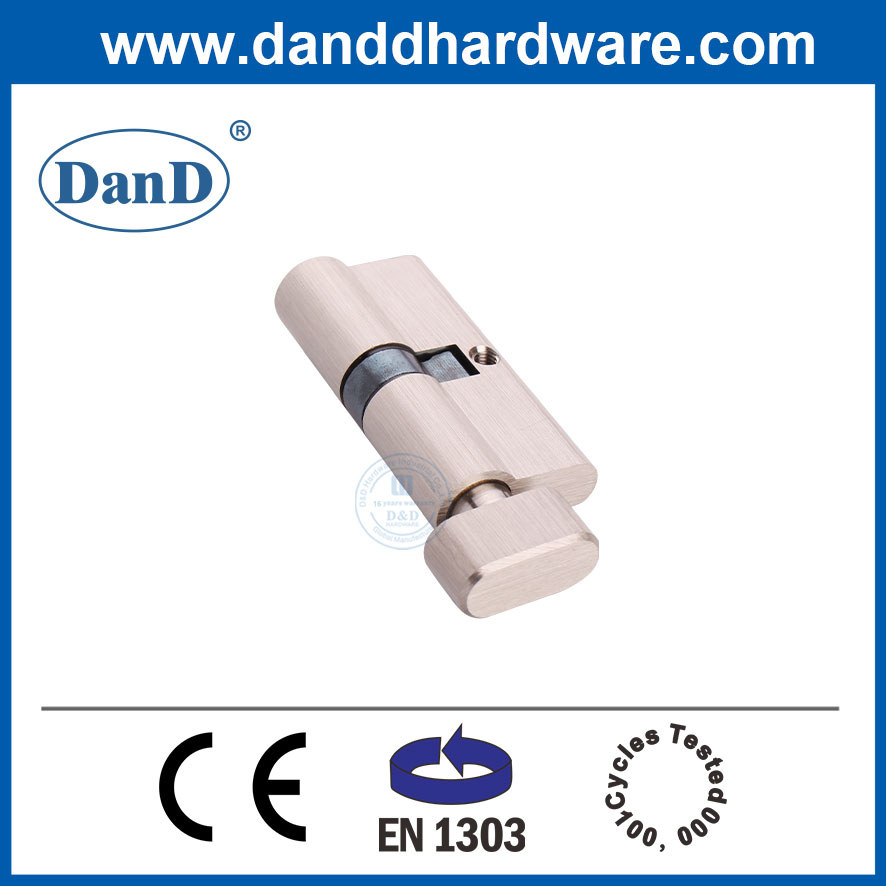 Nhà cung cấp xi lanh khóa EN1303 Satin Niken đồng thau nguyên khối Khóa cửa xi lanh chính-DDLC004-70mm-SN