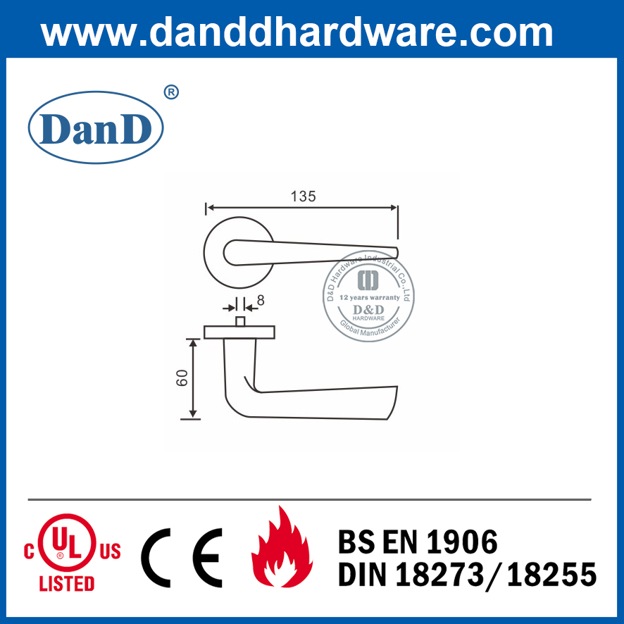 Thiết kế mới SUS304 Tay nắm cửa đòn bẩy rỗng cho cửa bếp-DDTH034