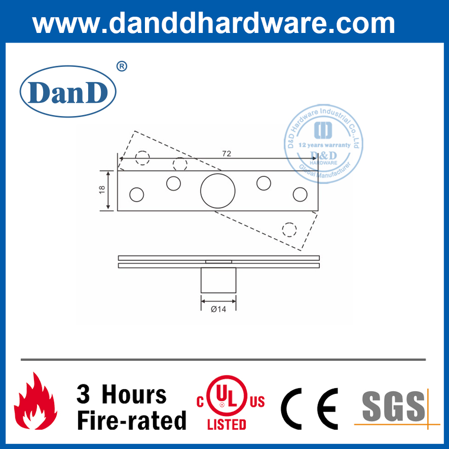 Bản lề trục cửa sắt SUS304 cho cửa gỗ-DDSS055
