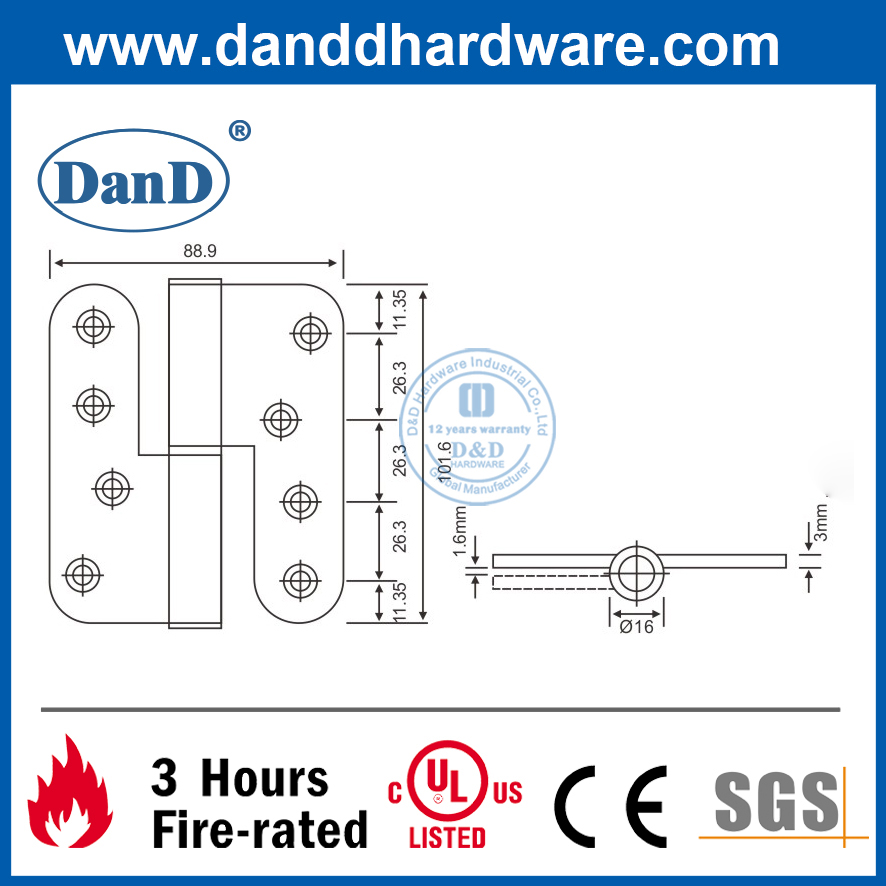 Bản lề nâng hạ bằng thép không gỉ 304 tốt nhất cho cửa xả- DDSS021