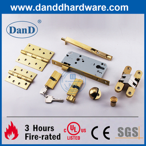 Chứng chỉ UL CE Phần cứng xây dựng bằng đồng thau Satin được xếp hạng chống cháy cho cửa gỗ-DDDH003