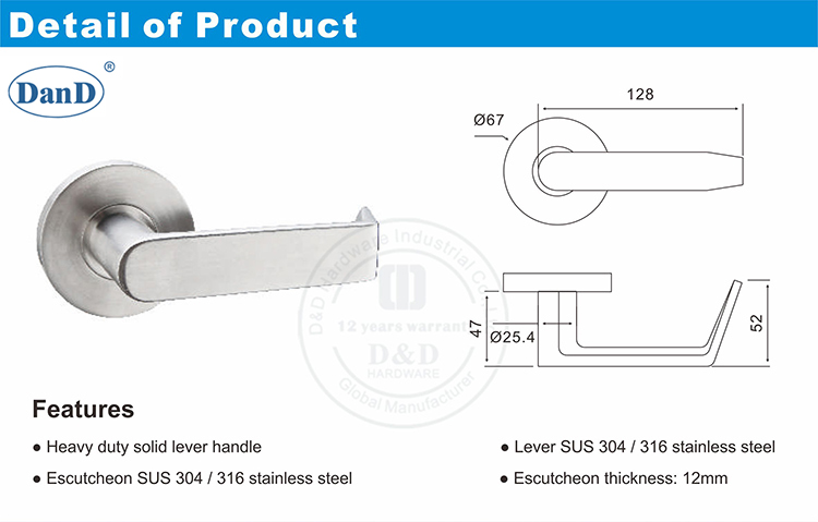 Tay nắm cửa gỗ bền bỉ-Phần cứng D và D