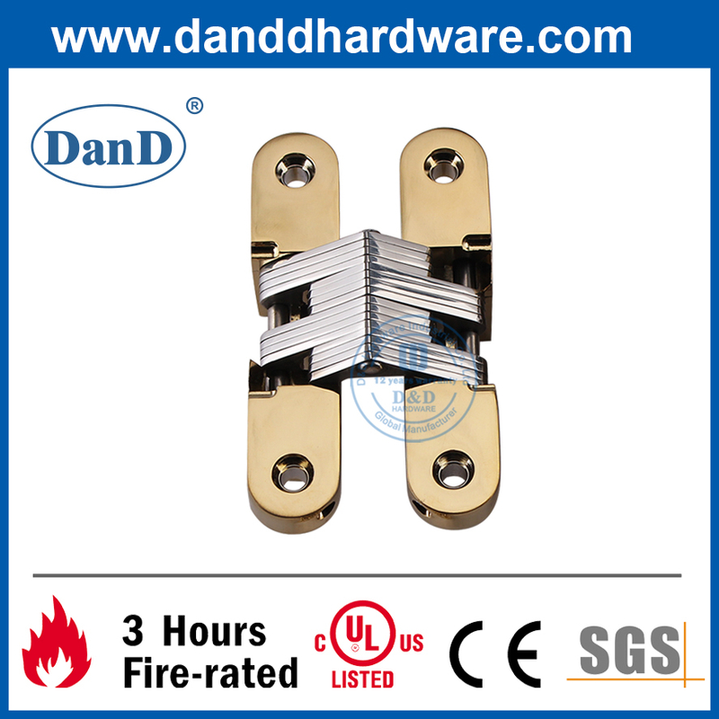 Bản lề ẩn bằng đồng thau được đánh bóng bằng hợp kim kẽm cho cửa bên trong-DDCH007