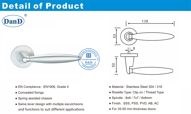 Phần cứng Passage Handle-D v&agrave; D