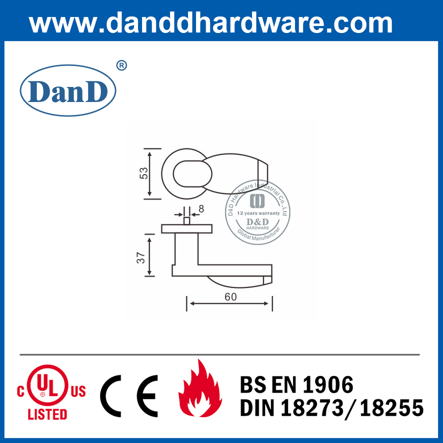 Thiết kế mới Lớp 304 Tay cầm đòn bẩy tròn đặc biệt hoa hồng-DDSH032