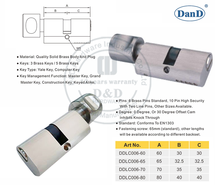 Xi lanh khóa cửa-DVàDPhần cứng