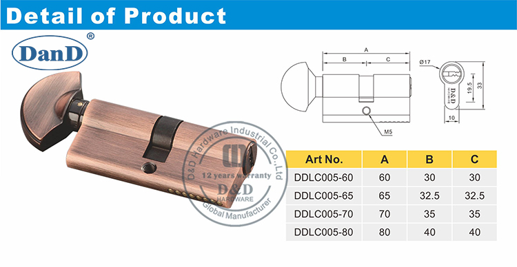 Phần cứng xi lanh bảo mật-D và D