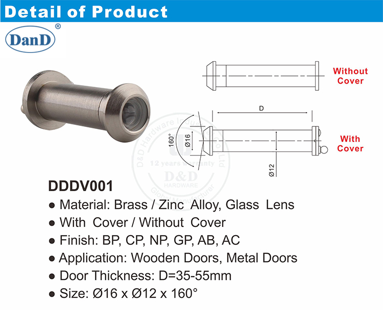 Cửa trước Xem phần cứng Hole-D và D