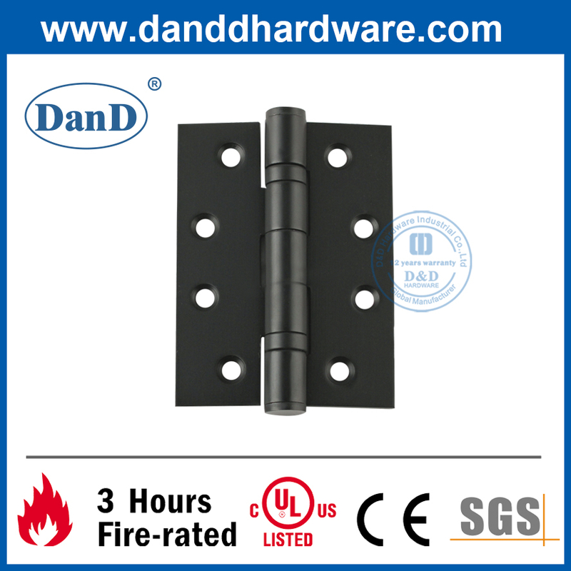 Bản lề cửa chống cháy bằng thép không gỉ 304 Matt Black-DDSS001-4x3x3