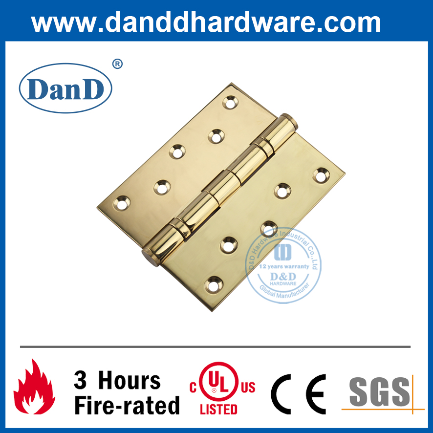 Bản lề cửa nội thất bằng đồng thau được đánh bóng chống cháy SUS201-DDSS011B-5X4X3