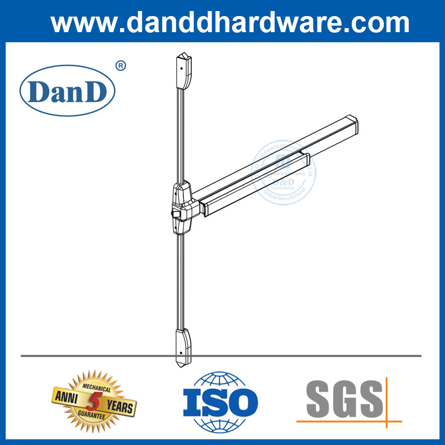 Khóa cửa khẩn cấp 3 hướng Cửa thanh hoảng loạn 3 điểm với phần cứng hoảng loạn-DDPD305